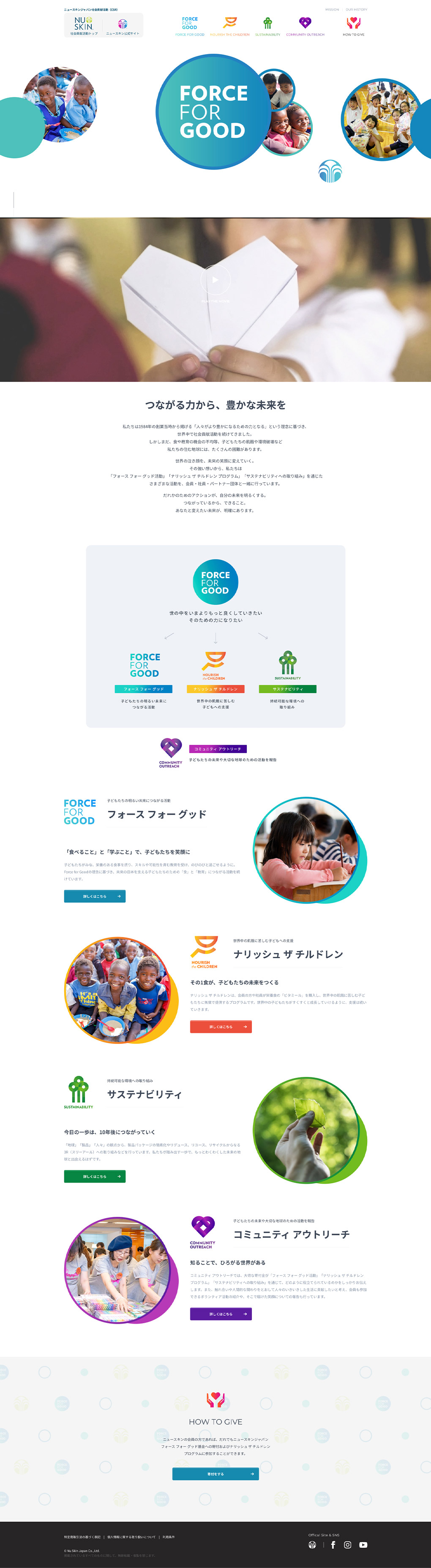 Nu Skin Japan CSRのメイン画像が表示されています